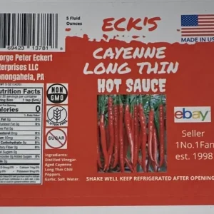Cayenne Long Thin Hot Pepper Sauce 5 oz Bottle - Gluten-Free Organic Vegan - Image 2