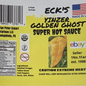 Golden Ghost Super Hot Pepper Sauce - 5 oz Bottle, Extreme Heat - Image 2