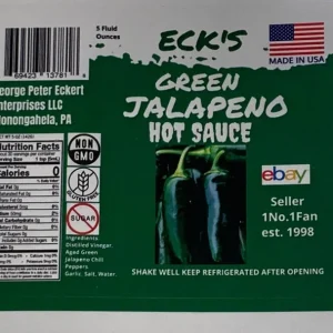 Green Jalapeno Hot Sauce - Organic, Vegan, Gluten-Free, 5 oz Bottle - Image 2