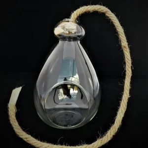 Hanging Air Plant Terrarium Kit – Live Tillandsia, Glass Orb, Rope – 7x6 Inch Coastal Decor - Image 3