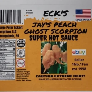 Peach Ghost Scorpion Hot Sauce 5 oz Bottle - Super Hot Pepper Sauce - Image 2
