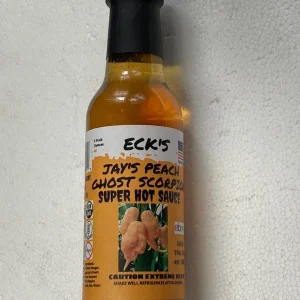 Peach Ghost Scorpion Hot Sauce 5 oz Bottle - Super Hot Pepper Sauce - Image 1