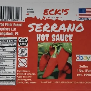 Serrano Hot Pepper Sauce - Organic, Vegan, Gluten-Free, 5 oz Bottle - Image 2
