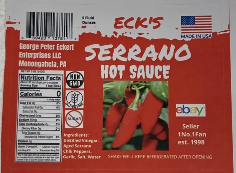 Serrano Hot Pepper Sauce - Organic, Vegan, Gluten-Free, 5 oz Bottle - Image 2