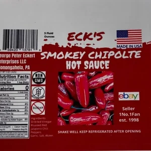 Smoky Chipotle Hot Pepper Sauce 5 oz Bottle - Gourmet Organic Vegan Gluten-Free - Image 2