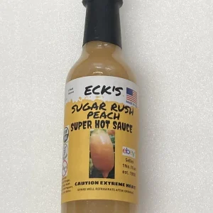 Super Hot Peach Pepper Sauce - 5 oz Bottle - Spicy & Fruity Condiment - Image 1