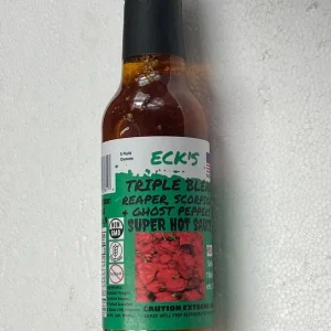 Super Hot Pepper Sauce Triple Blend Reaper Scorpion Ghost 5 oz Bottle - Image 1