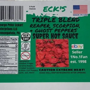 Super Hot Pepper Sauce Triple Blend Reaper Scorpion Ghost 5 oz Bottle - Image 2