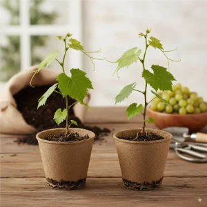 Traminette Grape Vine Live Plant – 2 Pack, 5-9 Inches Tall – Cold-Hardy Hybrid, Outdoor - Image 1