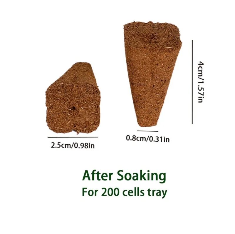200 Coco Coir Plugs - Seed Starter Cubes for Gardening & Hydroponics - Image 1
