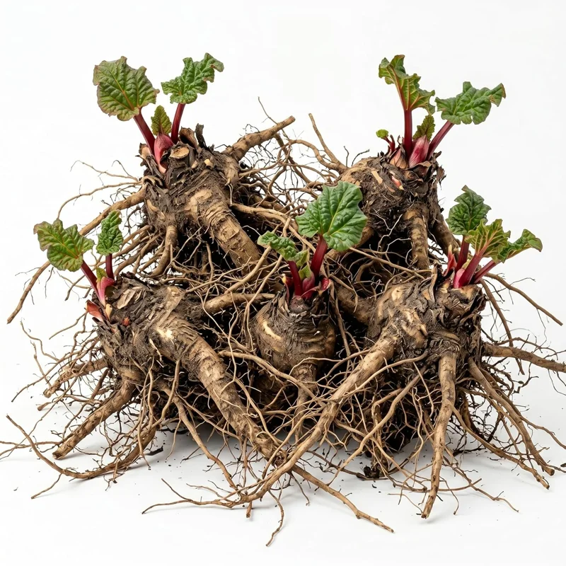 5 Rhubarb Bare Roots for Planting - Perennial Raspberry-Red Stalks, 5-7 Inch Long - Image 1