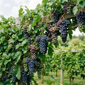 Concord Grape Live Plant - Dark Blue Grape Vine, 6-12" Tall Bare Root, Zone 5-9 - Image 1