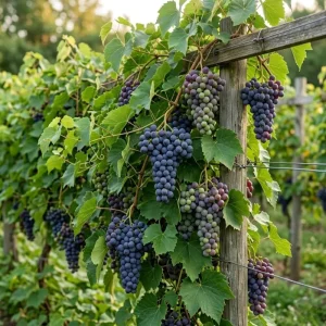 Concord Grape Vine Live Plant - Sweet Purple-Blue Grapes, 6-12" Tall, Outdoor - Image 1