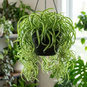 Curly Spider Plant Live Houseplant - Chlorophytum Comosum - 4 inch Nursery Pot - Image 1