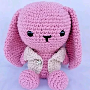 Handmade Crochet Bunny Rabbit Amigurumi Soft Stuffed Animal Toy 7 inch - Image 2