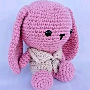 Handmade Crochet Bunny Rabbit Amigurumi Soft Stuffed Animal Toy 7 inch - Image 4