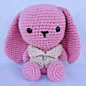 Handmade Crochet Bunny Rabbit Amigurumi Soft Stuffed Animal Toy 7 inch - Image 1
