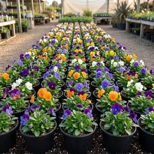 Mixed Color Pansy Plants - Live Viola x wittrockiana - 4 inch Pot - Outdoor - Image 2