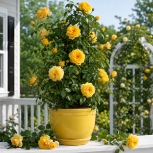 Yellow Mini Rose Starter Live Plant - 3-6 inch Miniature Rose