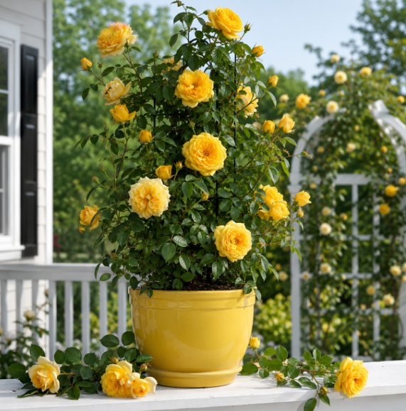 Yellow Mini Rose Starter Live Plant - 3-6 inch Miniature Rose