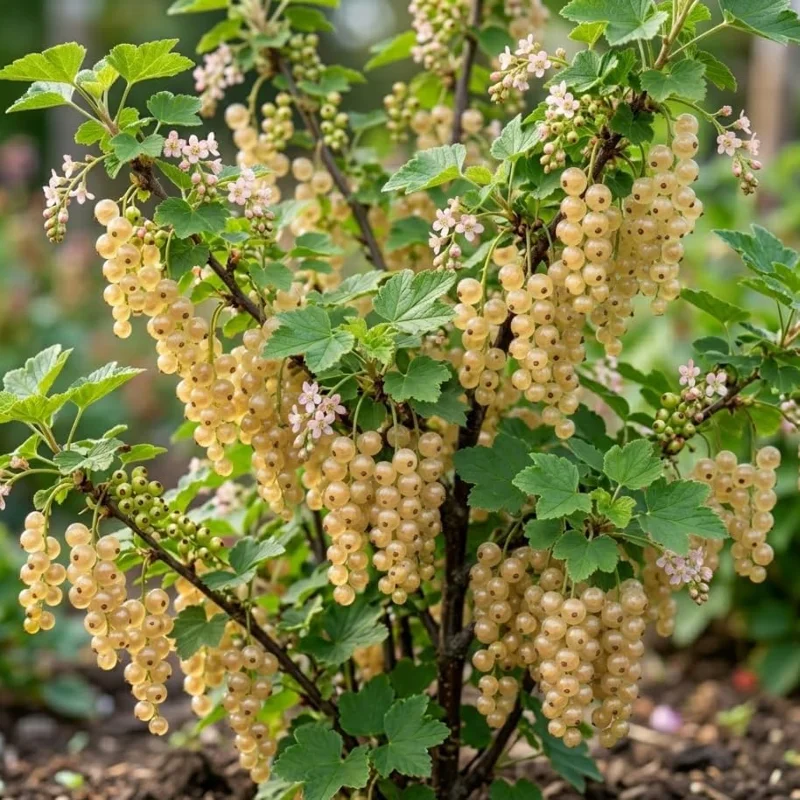 White Currant Live Plant - Cold Hardy Bush, 6-12" Tall, Zone 3-8 - Image 1