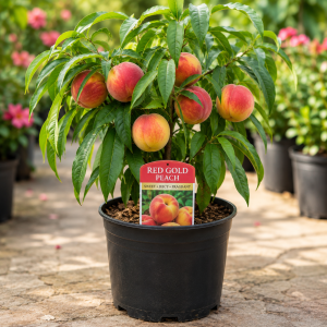 Peach Tree Live Plant – Sweet Fruit Tree, Up to 2 Ft Tall – Outdoor Garden & Patio
