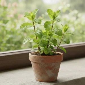 Orange Mint Live Plant - Herb, 5 Inch Height, 3.5 Inch Pot, Indoor/Outdoor - Image 1