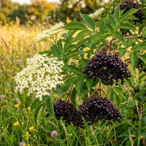 American Elderberry Live Plant - Sambucus Nigra Shrub, 7-12
