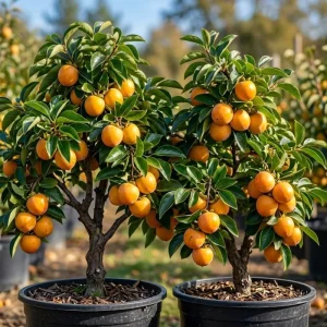 American Persimmon Tree Live Plants - Pack of 2, 7-14" Tall, Hardy Winter Plum, Outdoor - Image 1