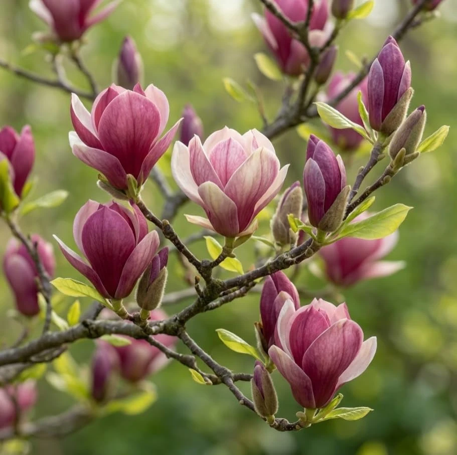 Ann Magnolia Tree Live Plant – Purple Red Flowers – 1-2 ft Tall Shrub in Gallon Pot – Outdoor - Image 2