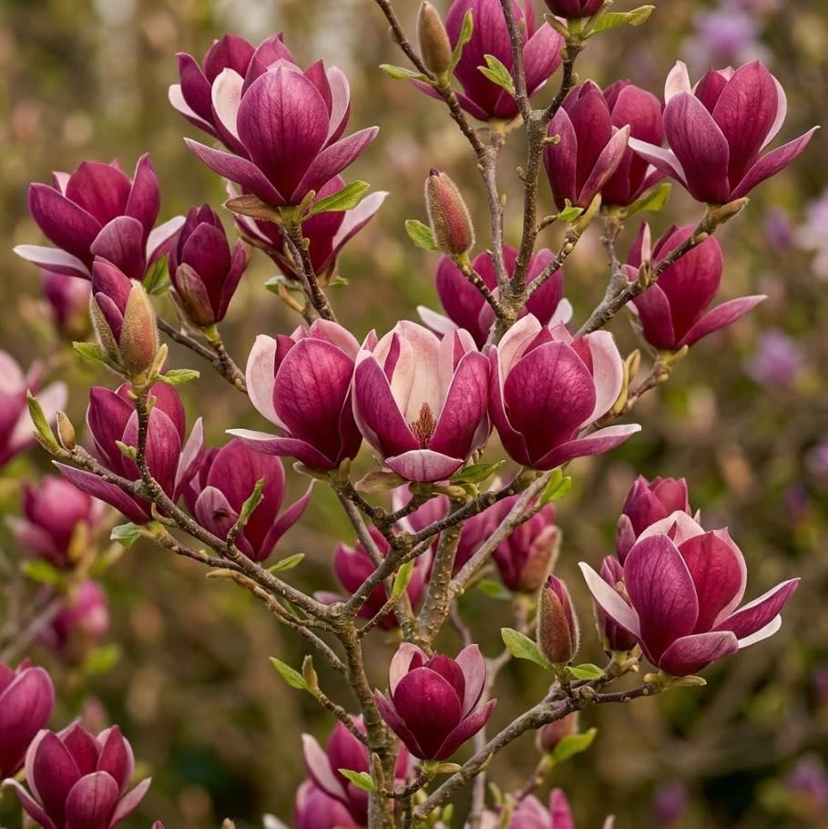 Ann Magnolia Tree Live Plant – Purple Red Flowers – 1-2 ft Tall Shrub in Gallon Pot – Outdoor - Image 3
