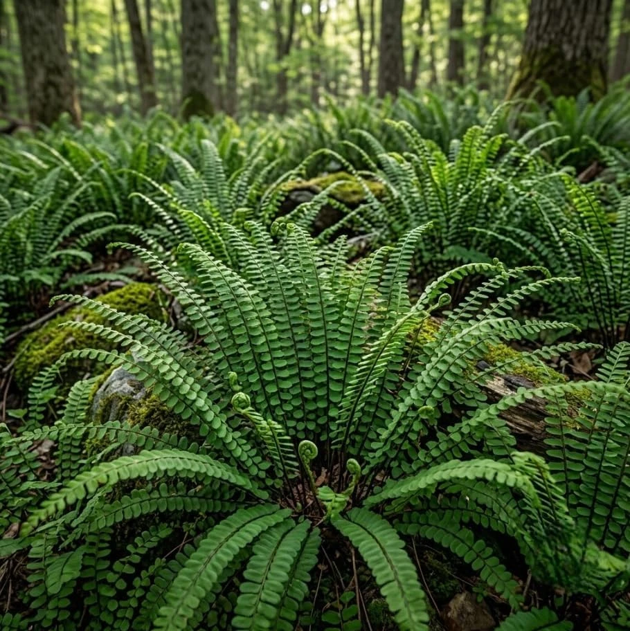 Maidenhair Spleenwort Fern Rhizomes - 10 Count Bare Root Live Plants, 3-6" Long, Outdoor Perennial - Image 1