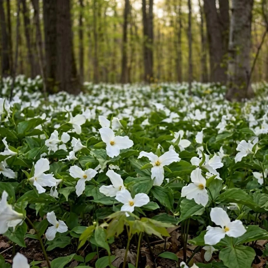 Pack of 10 White Trillium Bulbs for Planting – Wood Lily Tubers, Partial Shade - Image 4