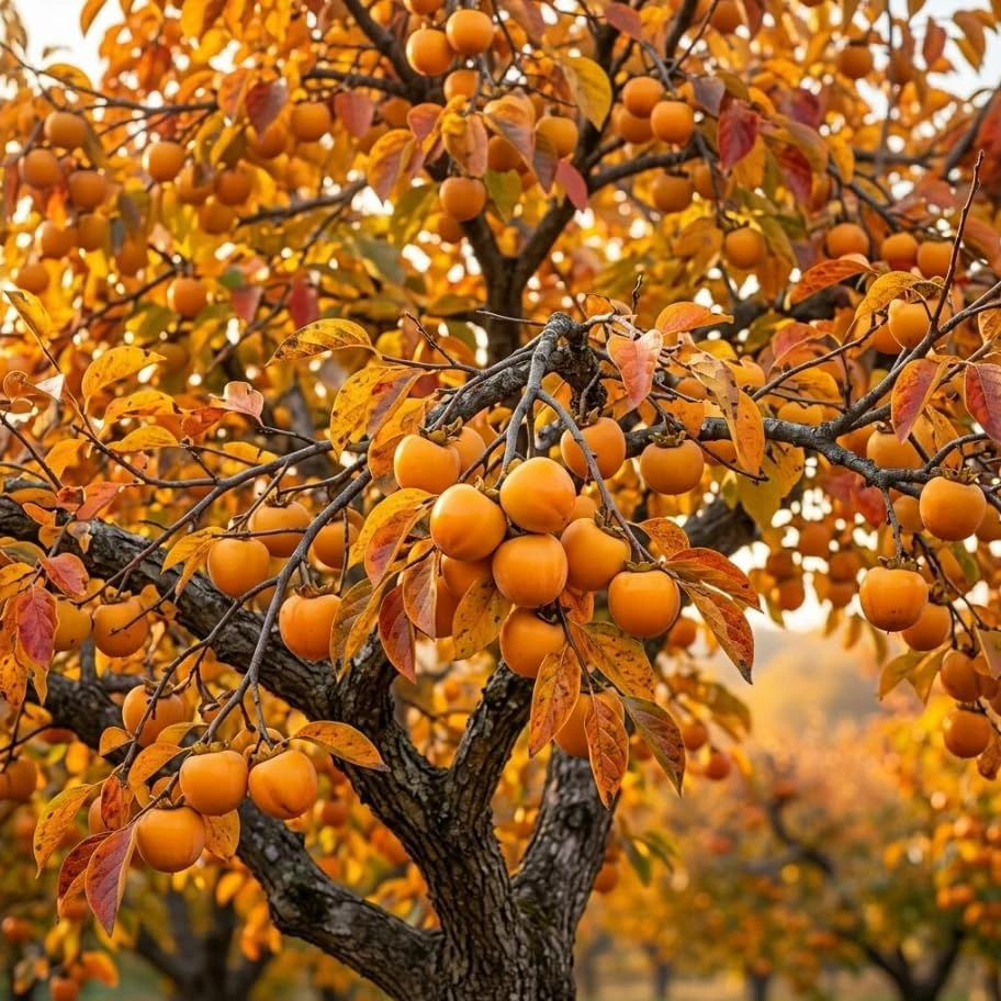 Pack of 2 American Persimmon Live Trees - 7-14" Tall Hardy Fruit Plants in Qt Pot - Image 2