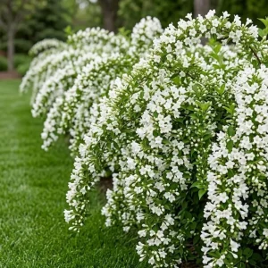 Pack of 2 Reblooming White Weigela Shrub Live Plant, 6-12 Inch Tall, 4 Inch Pot, Outdoor - Image 1