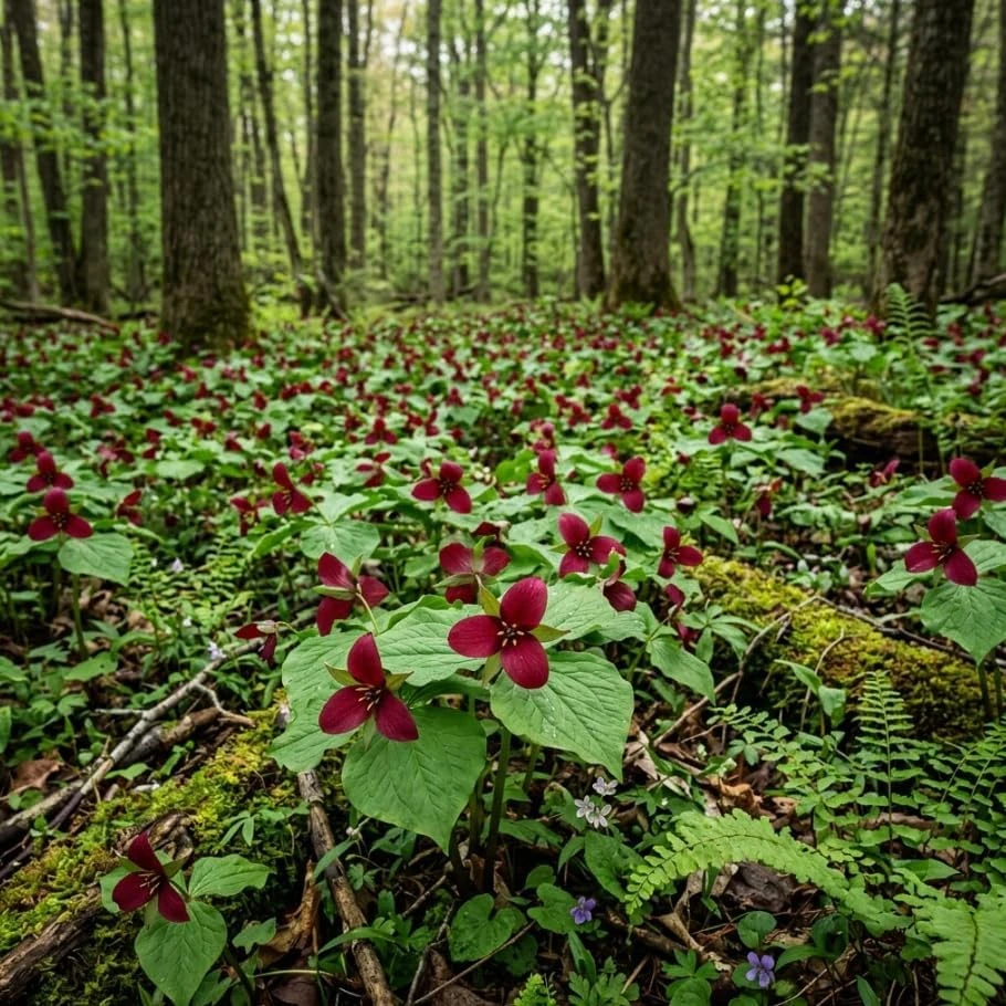 Red Trillium Bulbs – Wood Lily Flowers for Partial Shade – Pack of 10 - Image 3