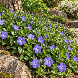 Set of 12 Blue Vinca Minor Live Plants - Hardy Perennial Ground Cover 4-6