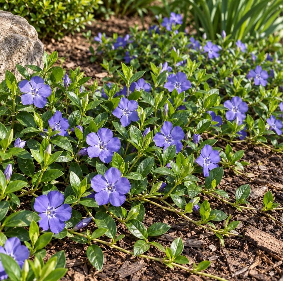 Set of 12 Blue Vinca Minor Live Plants - Hardy Perennial Ground Cover 4-6" Long - Image 5