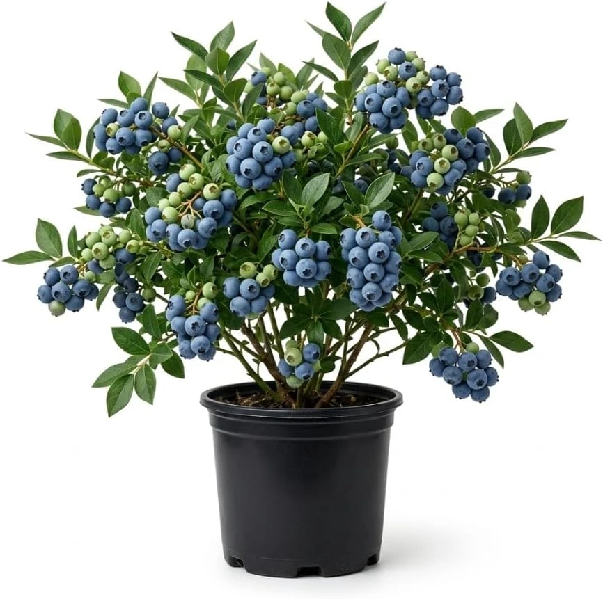Top Hat Blueberry Bush Live Plant, 5-10 Inches Tall, 4 Inch Pot, Outdoor Fruit Plant - Image 1